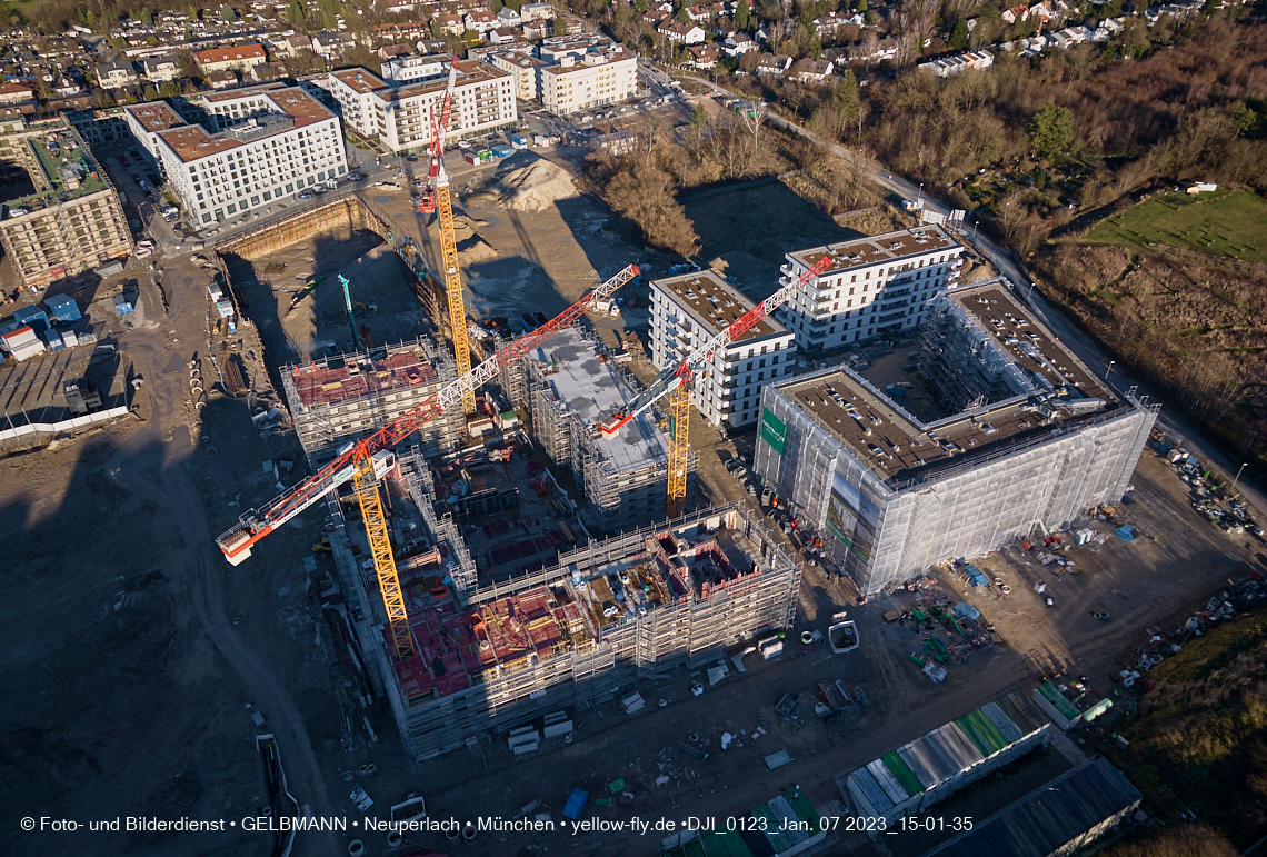 07.01.2023 - Baustelle zum Alexisquartier und Pandion Verde in Neuperlach